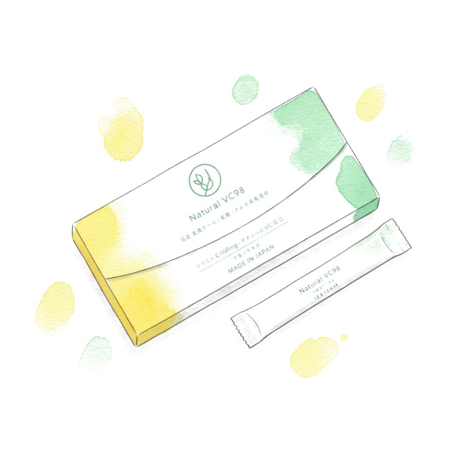 BIYU Natural VC98 のパッケージの水彩イラスト